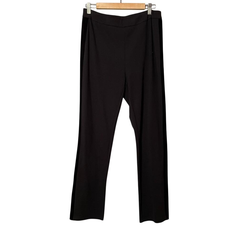 Soft Surroundings Black Straight Leg Pull On Trouser Pants Womens M Stretch
